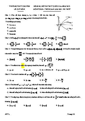 Đề đề nghị thi THPT Quốc gia môn Toán năm 2019 - Trường THPT chuyên Lê Quý Đôn (Có đáp án)